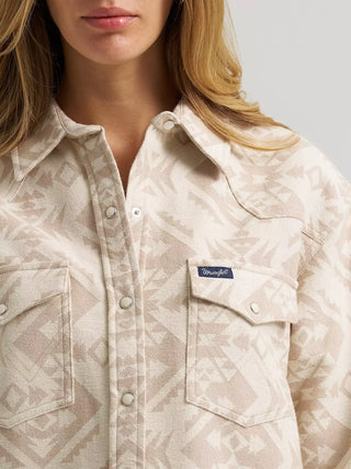 Wrangler Women's Aztec LS Pearl Snap {Cream}