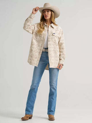Wrangler Women's Aztec LS Pearl Snap {Cream}