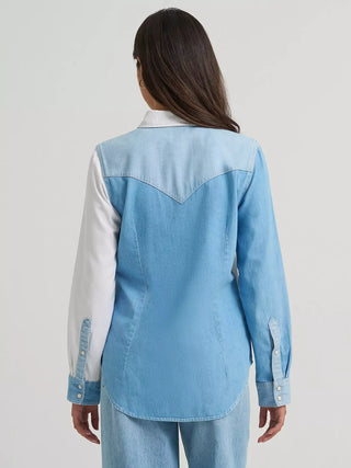 Wrangler Retro Pieced Denim Vintage Pearl Snap