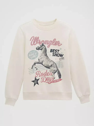 Wrangler Retro Women's Crew Fleece Sweatshirt {Egret}