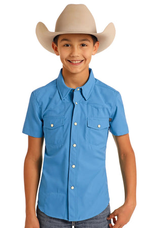 Rock & Roll Denim Men's TEKWestern Pearl Snap {Blue}